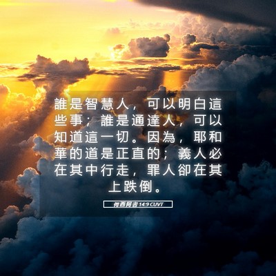 Picture 05 - 何 西 阿 書 14:9 CUVT - 誰 是 智 慧 人 ， 可 以 明 白 這 些 - Bible Verse Picture
