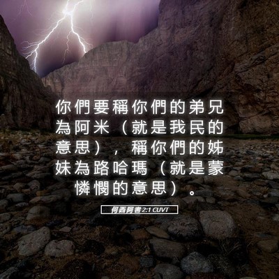 Picture 05 - 何 西 阿 書 2:1 CUVT - 你 們 要 稱 你 們 的 弟 兄 為 阿 米 - Bible Verse Picture