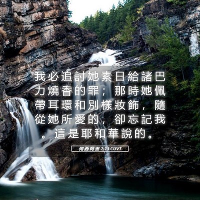 Picture 05 - 何 西 阿 書 2:13 CUVT - 我 必 追 討 她 素 日 給 諸 巴 力 燒 - Bible Verse Picture