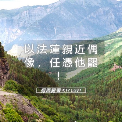 Picture 05 - 何 西 阿 書 4:17 CUVT - 以 法 蓮 親 近 偶 像 ， 任 憑 他 罷 - Bible Verse Picture