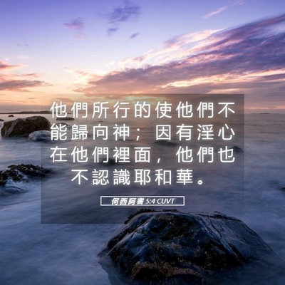 Picture 05 - 何 西 阿 書 5:4 CUVT - 他 們 所 行 的 使 他 們 不 能 歸 向 - Bible Verse Picture