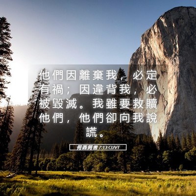 Picture 05 - 何 西 阿 書 7:13 CUVT - 他 們 因 離 棄 我 ， 必 定 有 禍 ； - Bible Verse Picture