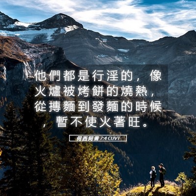 Picture 05 - 何 西 阿 書 7:4 CUVT - 他 們 都 是 行 淫 的 ， 像 火 爐 被 - Bible Verse Picture