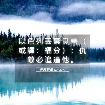 Picture 05 - 何 西 阿 書 8:3 CUVT - 以 色 列 丟 棄 良 善 （ 或 譯 ： 福 - Bible Verse Picture