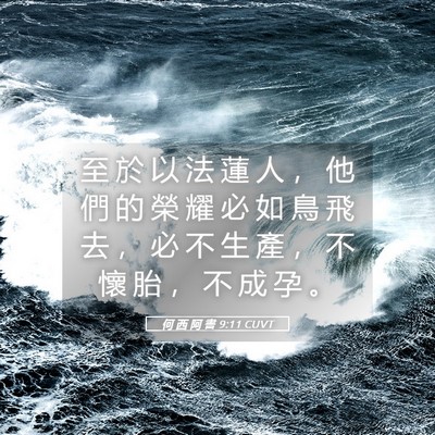 Picture 05 - 何 西 阿 書 9:11 CUVT - 至 於 以 法 蓮 人 ， 他 們 的 榮 耀 - Bible Verse Picture