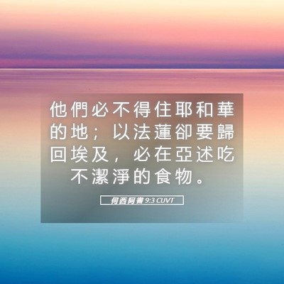 Picture 05 - 何 西 阿 書 9:3 CUVT - 他 們 必 不 得 住 耶 和 華 的 地 ； - Bible Verse Picture
