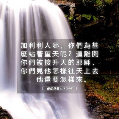 Picture 05 - 使 徒 行 傳 1:11 CUVT - 加 利 利 人 哪 ， 你 們 為 甚 麼 站 - Bible Verse Picture