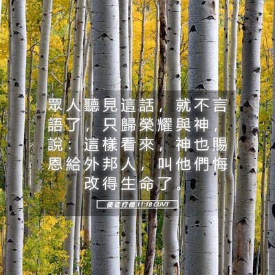 Picture 05 - 使 徒 行 傳 11:18 CUVT - 眾 人 聽 見 這 話 ， 就 不 言 語 了 - Bible Verse Picture