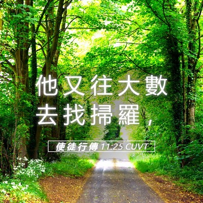 Picture 05 - 使 徒 行 傳 11:25 CUVT - 他 又 往 大 數 去 找 掃 羅 - Bible Verse Picture
