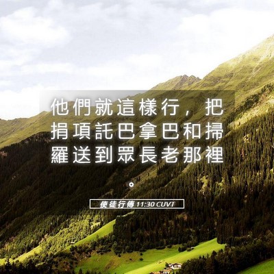 Picture 05 - 使 徒 行 傳 11:30 CUVT - 他 們 就 這 樣 行 ， 把 捐 項 託 巴 - Bible Verse Picture