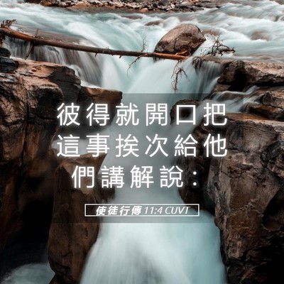 Picture 05 - 使 徒 行 傳 11:4 CUVT - 彼 得 就 開 口 把 這 事 挨 次 給 他 - Bible Verse Picture