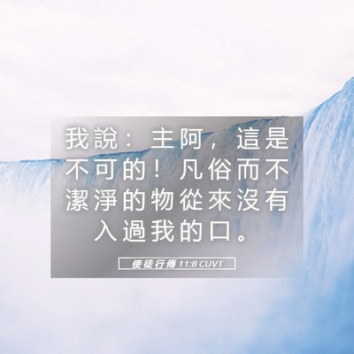 Picture 05 - 使 徒 行 傳 11:8 CUVT - 我 說 ： 主 阿 ， 這 是 不 可 的 ！ - Bible Verse Picture