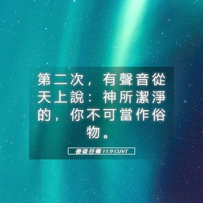 Picture 05 - 使 徒 行 傳 11:9 CUVT - 第 二 次 ， 有 聲 音 從 天 上 說 ： - Bible Verse Picture