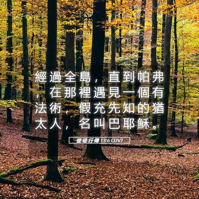Picture 05 - 使 徒 行 傳 13:6 CUVT - 經 過 全 島 ， 直 到 帕 弗 ， 在 那 - Bible Verse Picture