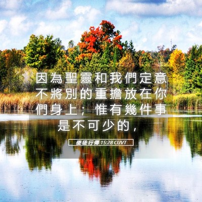 Picture 05 - 使 徒 行 傳 15:28 CUVT - 因 為 聖 靈 和 我 們 定 意 不 將 別 - Bible Verse Picture