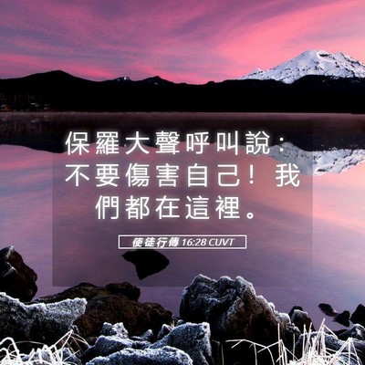 Picture 05 - 使 徒 行 傳 16:28 CUVT - 保 羅 大 聲 呼 叫 說 ： 不 要 傷 害 - Bible Verse Picture