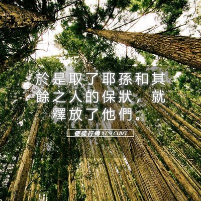 Picture 05 - 使 徒 行 傳 17:9 CUVT - 於 是 取 了 耶 孫 和 其 餘 之 人 的 - Bible Verse Picture