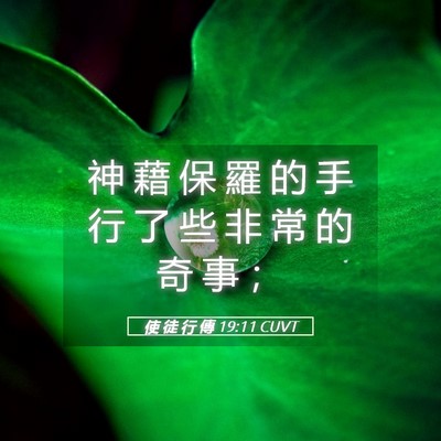 Picture 05 - 使 徒 行 傳 19:11 CUVT - 神 藉 保 羅 的 手 行 了 些 非 常 的 - Bible Verse Picture