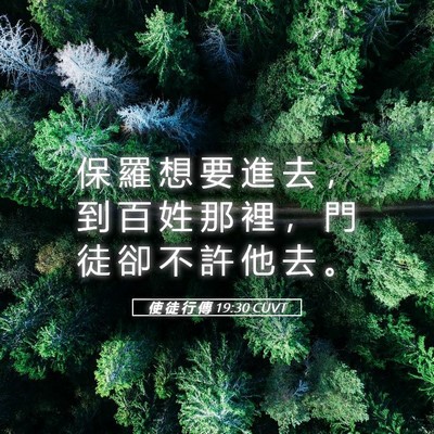 Picture 05 - 使 徒 行 傳 19:30 CUVT - 保 羅 想 要 進 去 ， 到 百 姓 那 裡 - Bible Verse Picture