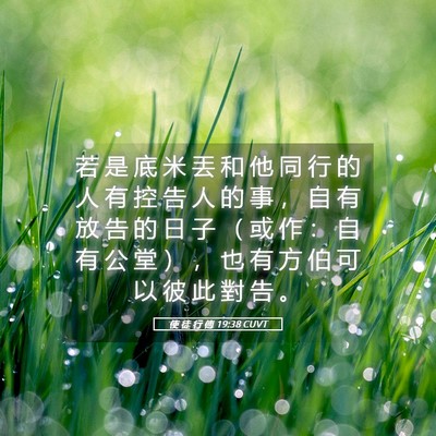 Picture 05 - 使 徒 行 傳 19:38 CUVT - 若 是 底 米 丟 和 他 同 行 的 人 有 - Bible Verse Picture