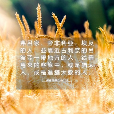 Picture 05 - 使 徒 行 傳 2:10 CUVT - 弗 呂 家 、 旁 非 利 亞 、 埃 及 的 - Bible Verse Picture