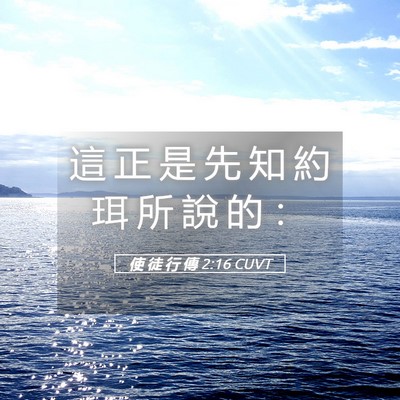 Picture 05 - 使 徒 行 傳 2:16 CUVT - 這 正 是 先 知 約 珥 所 說 的 - Bible Verse Picture