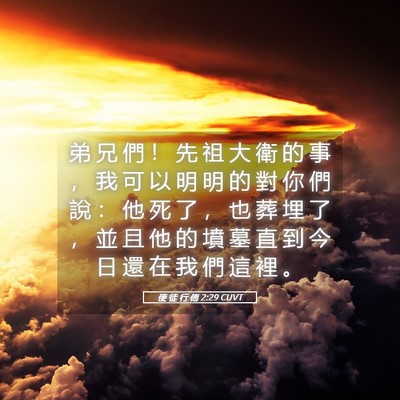 Picture 05 - 使 徒 行 傳 2:29 CUVT - 弟 兄 們 ！ 先 祖 大 衛 的 事 ， 我 - Bible Verse Picture