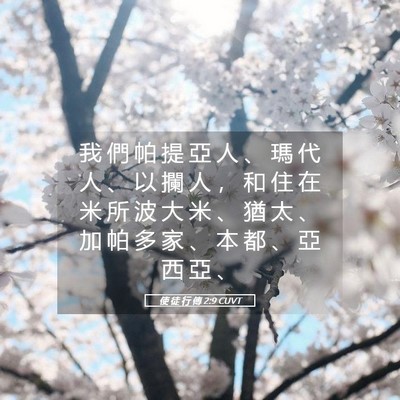 Picture 05 - 使 徒 行 傳 2:9 CUVT - 我 們 帕 提 亞 人 、 瑪 代 人 、 以 - Bible Verse Picture