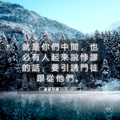Picture 05 - 使 徒 行 傳 20:30 CUVT - 就 是 你 們 中 間 ， 也 必 有 人 起 - Bible Verse Picture