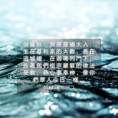 Picture 05 - 使 徒 行 傳 22:3 CUVT - 保 羅 說 ： 我 原 是 猶 太 人 ， 生 - Bible Verse Picture