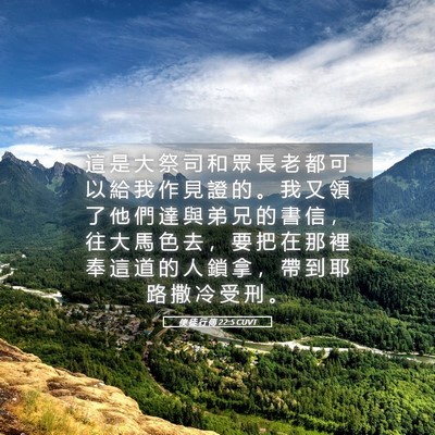 Picture 05 - 使 徒 行 傳 22:5 CUVT - 這 是 大 祭 司 和 眾 長 老 都 可 以 - Bible Verse Picture
