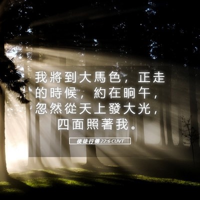 Picture 05 - 使 徒 行 傳 22:6 CUVT - 我 將 到 大 馬 色 ， 正 走 的 時 候 - Bible Verse Picture