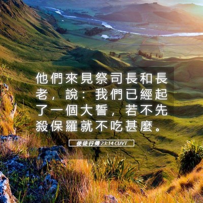 Picture 05 - 使 徒 行 傳 23:14 CUVT - 他 們 來 見 祭 司 長 和 長 老 ， 說 - Bible Verse Picture