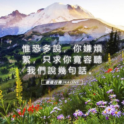 Picture 05 - 使 徒 行 傳 24:4 CUVT - 惟 恐 多 說 ， 你 嫌 煩 絮 ， 只 求 - Bible Verse Picture