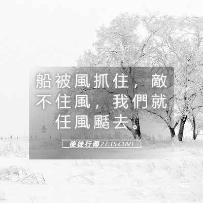 Picture 05 - 使 徒 行 傳 27:15 CUVT - 船 被 風 抓 住 ， 敵 不 住 風 ， 我 - Bible Verse Picture