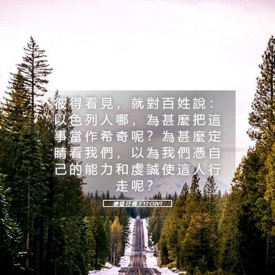 Picture 05 - 使 徒 行 傳 3:12 CUVT - 彼 得 看 見 ， 就 對 百 姓 說 ： 以 - Bible Verse Picture