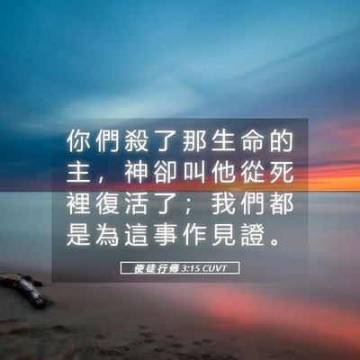 Picture 05 - 使 徒 行 傳 3:15 CUVT - 你 們 殺 了 那 生 命 的 主 ， 神 卻 - Bible Verse Picture