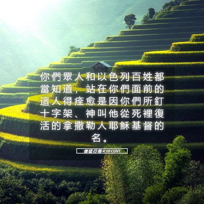 Picture 05 - 使 徒 行 傳 4:10 CUVT - 你 們 眾 人 和 以 色 列 百 姓 都 當 - Bible Verse Picture