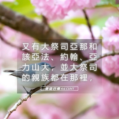 Picture 05 - 使 徒 行 傳 4:6 CUVT - 又 有 大 祭 司 亞 那 和 該 亞 法 、 - Bible Verse Picture