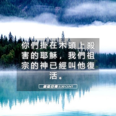 Picture 05 - 使 徒 行 傳 5:30 CUVT - 你 們 掛 在 木 頭 上 殺 害 的 耶 穌 - Bible Verse Picture