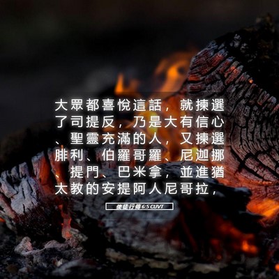 Picture 05 - 使 徒 行 傳 6:5 CUVT - 大 眾 都 喜 悅 這 話 ， 就 揀 選 了 - Bible Verse Picture