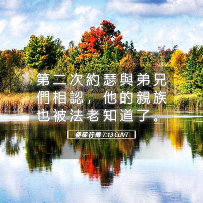 Picture 05 - 使 徒 行 傳 7:13 CUVT - 第 二 次 約 瑟 與 弟 兄 們 相 認 ， - Bible Verse Picture