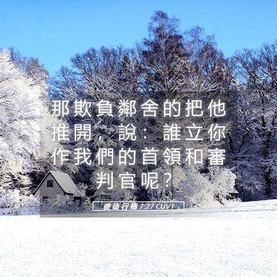 Picture 05 - 使 徒 行 傳 7:27 CUVT - 那 欺 負 鄰 舍 的 把 他 推 開 ， 說 - Bible Verse Picture