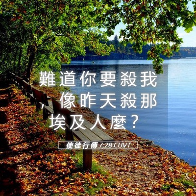 Picture 05 - 使 徒 行 傳 7:28 CUVT - 難 道 你 要 殺 我 ， 像 昨 天 殺 那 - Bible Verse Picture