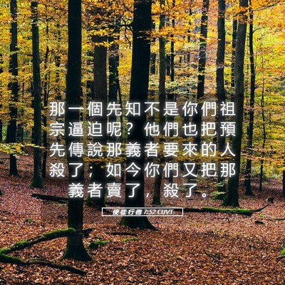 Picture 05 - 使 徒 行 傳 7:52 CUVT - 那 一 個 先 知 不 是 你 們 祖 宗 逼 - Bible Verse Picture
