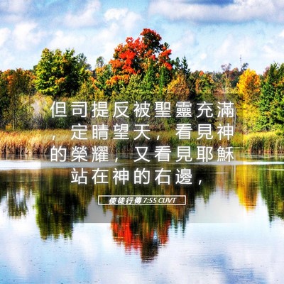 Picture 05 - 使 徒 行 傳 7:55 CUVT - 但 司 提 反 被 聖 靈 充 滿 ， 定 睛 - Bible Verse Picture