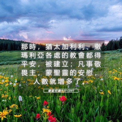 Picture 05 - 使 徒 行 傳 9:31 CUVT - 那 時 ， 猶 太 加 利 利 、 撒 瑪 利 - Bible Verse Picture