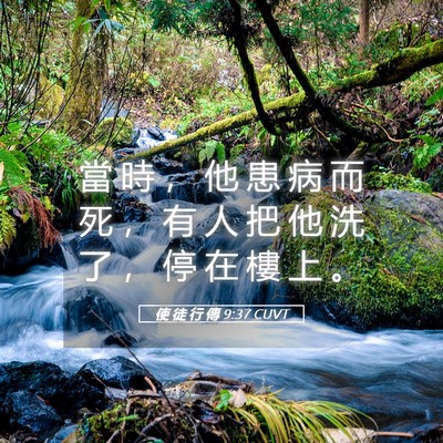 Picture 05 - 使 徒 行 傳 9:37 CUVT - 當 時 ， 他 患 病 而 死 ， 有 人 把 - Bible Verse Picture