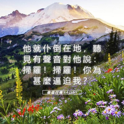 Picture 05 - 使 徒 行 傳 9:4 CUVT - 他 就 仆 倒 在 地 ， 聽 見 有 聲 音 - Bible Verse Picture