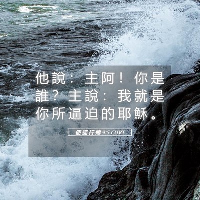Picture 05 - 使 徒 行 傳 9:5 CUVT - 他 說 ： 主 阿 ！ 你 是 誰 ？ 主 說 - Bible Verse Picture